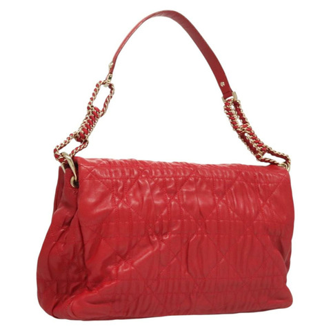 Christian Dior Canage 肩背包 小羊皮 紅金 正品 120801