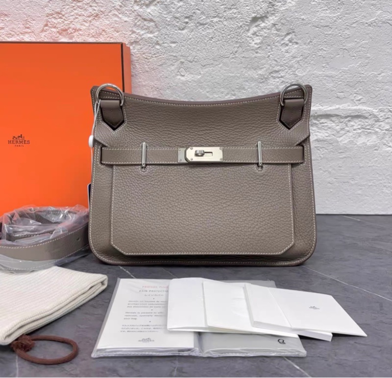 99新 Hermes愛馬仕 Jypsiere 吉普賽 31單肩包 大象灰銀扣-0