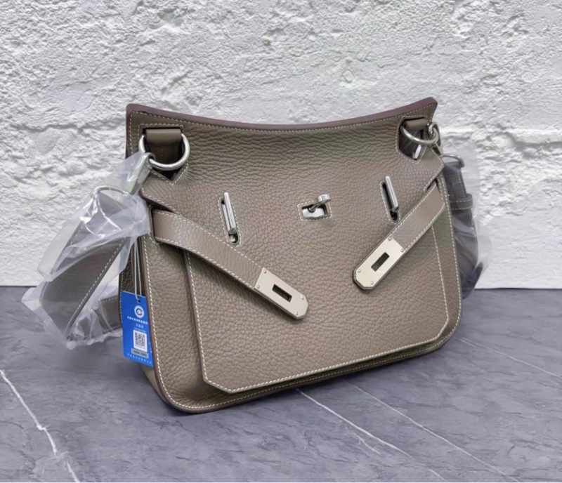 99新 Hermes愛馬仕 Jypsiere 吉普賽 31單肩包 大象灰銀扣-2