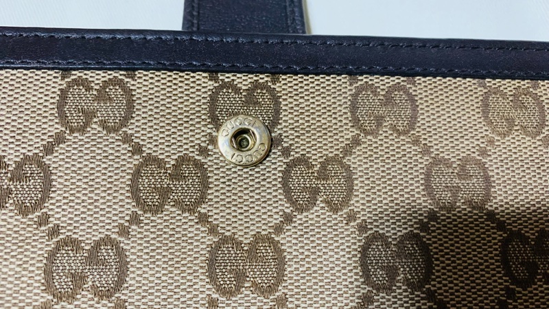 【降價出清】 GUCCI 經典雙G緹花皮革 金釦長夾-11