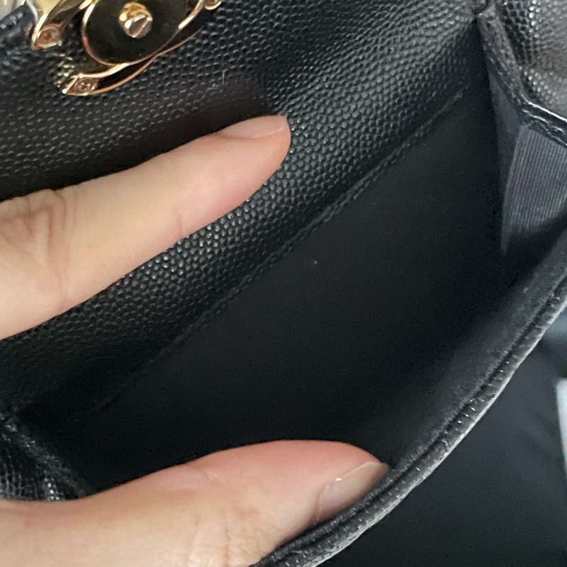 全新帶膜 大全配🈶️購證❤️ chanel #黑金 #荔枝皮 #woc #相機包-13