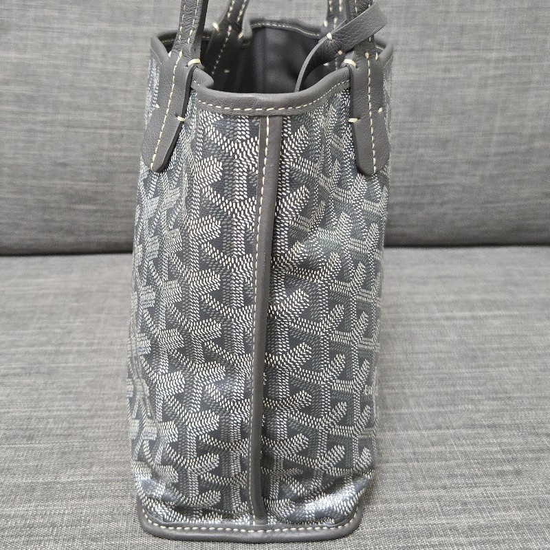Goyard Anjou mini tote 牛皮雙面迷你 托特子母包 購物包 經典灰-15