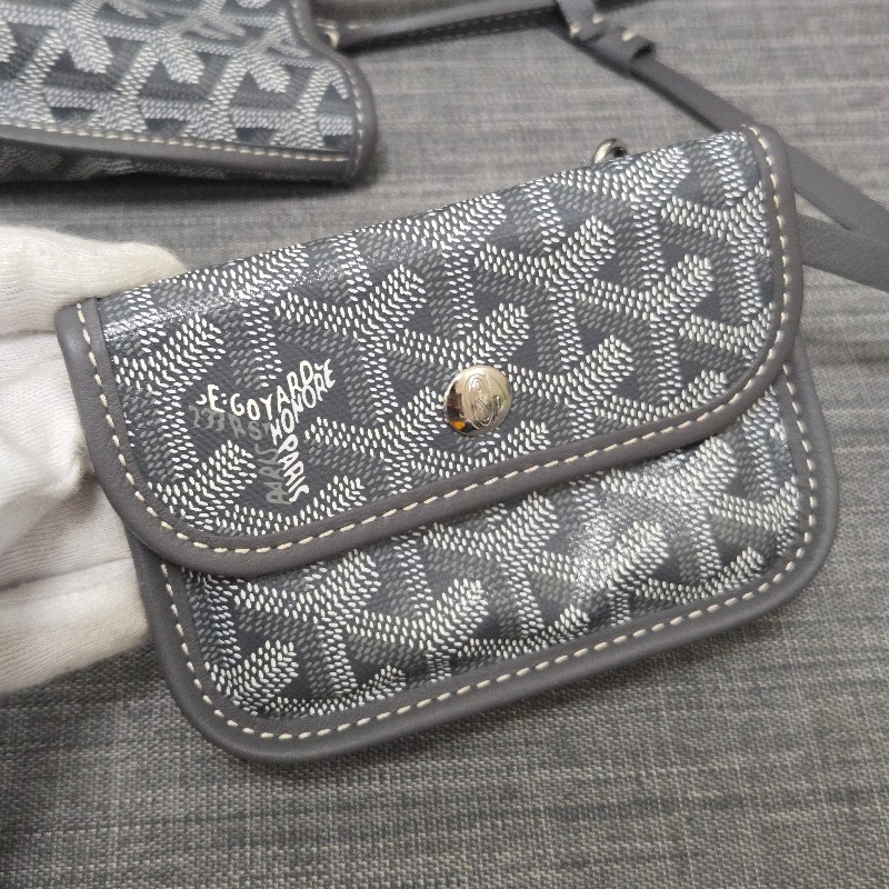 Goyard Anjou mini tote 牛皮雙面迷你 托特子母包 購物包 經典灰-48