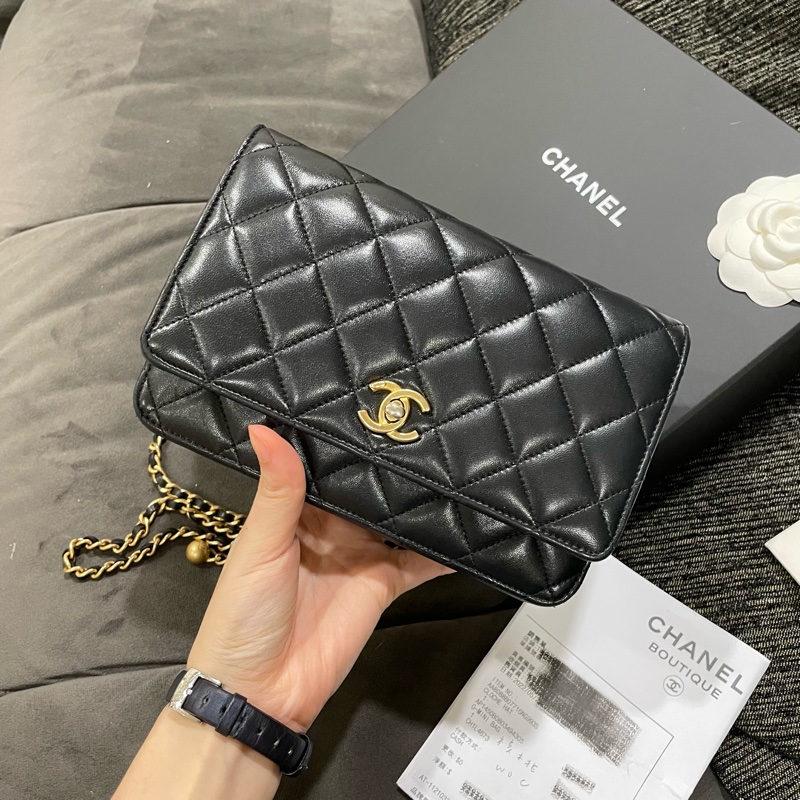 全新帶膜 全配🈶️購證❤️ chanel #黑金 #金球 #woc #核桃-4