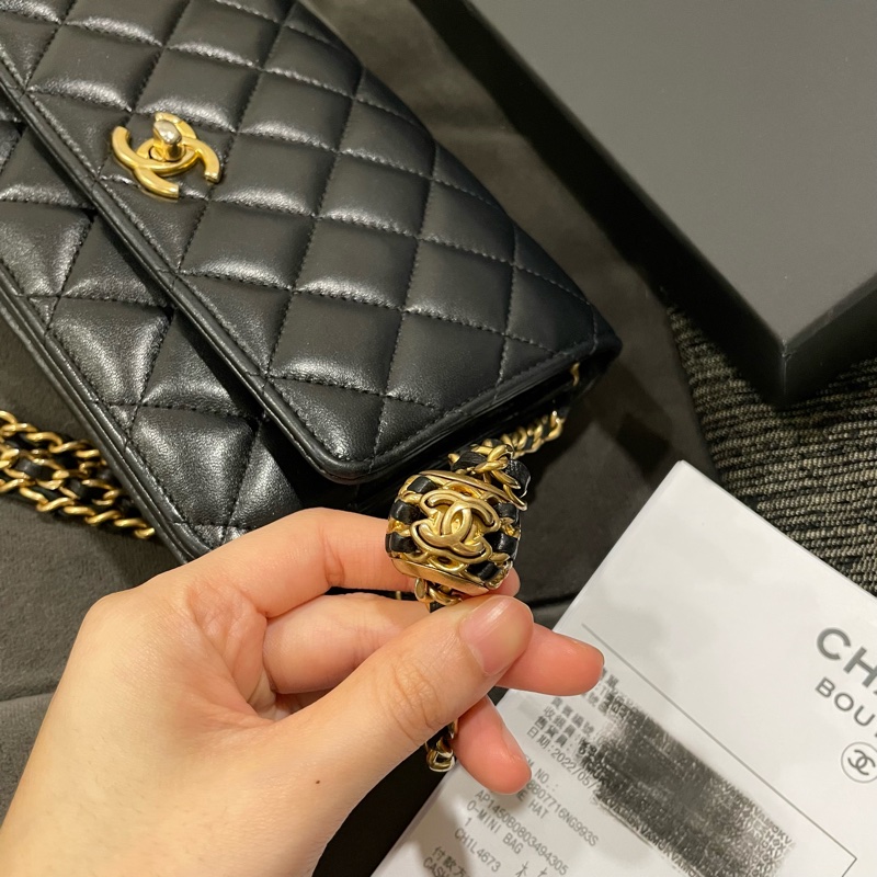 全新帶膜 全配🈶️購證❤️ chanel #黑金 #金球 #woc #核桃-5