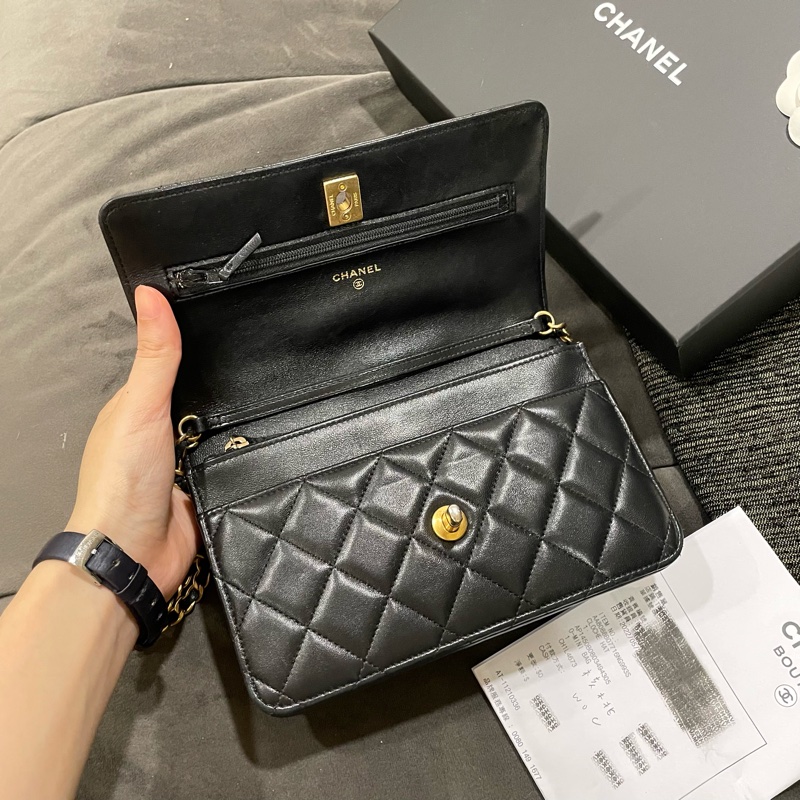 全新帶膜 全配🈶️購證❤️ chanel #黑金 #金球 #woc #核桃-13