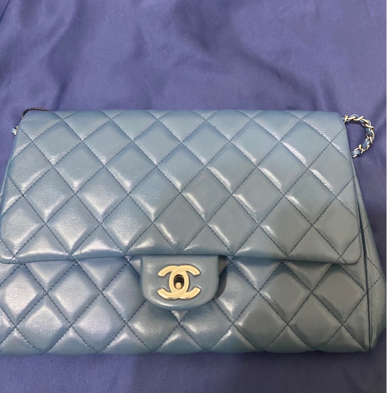 99新🈶️購證❤️ 香奈兒 #CF #寶寶藍 #timeless #肩背包-36