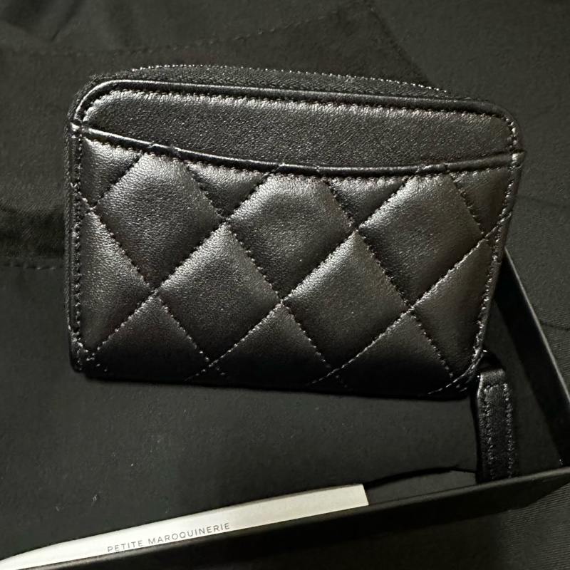 全新 Chanel So Black  ㄇ字鍊羊皮零錢包-4