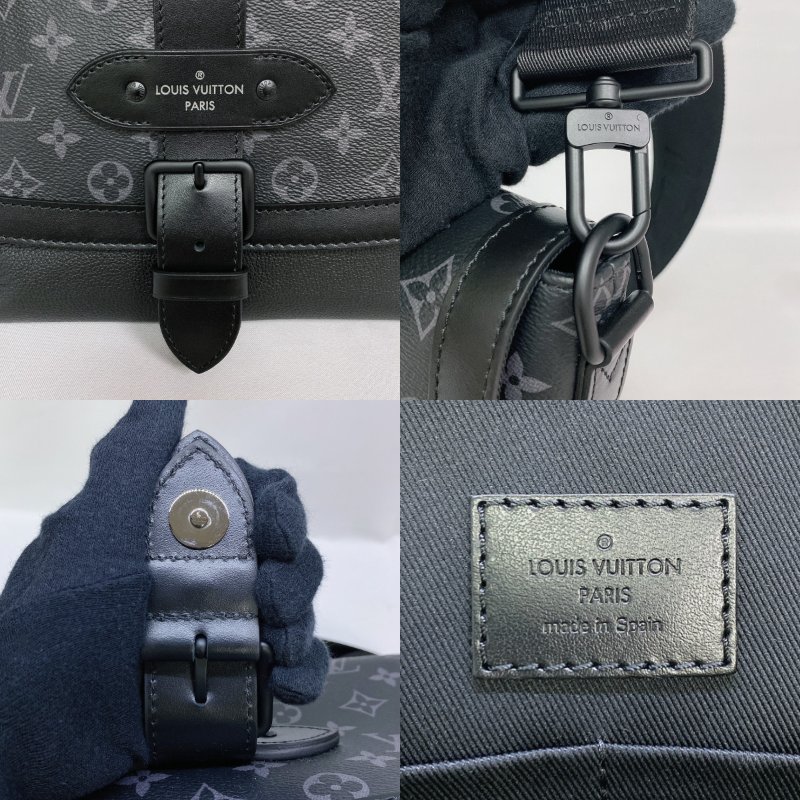 LV SAUMUR黑花郵差包-6