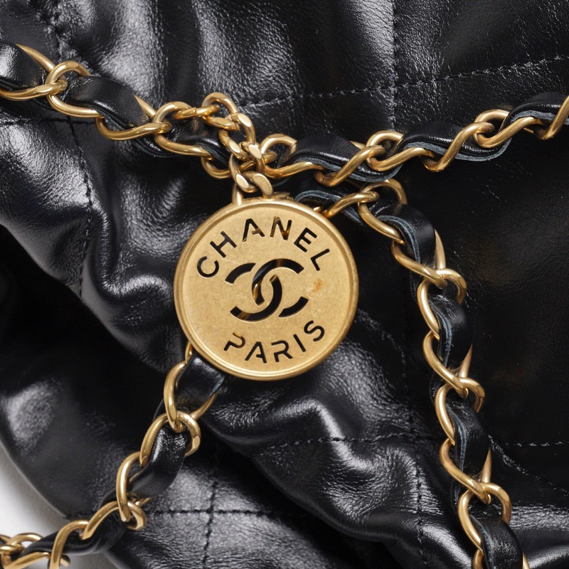 CHANEL 22 Bags 垃圾袋 小號 黑底白字-12