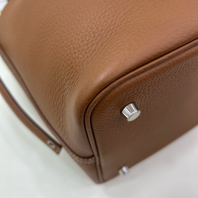 全新 愛馬仕 菜篮子 22 W刻 金棕銀扣 有單 Brand New Hermes picotin22 Stamp B Gold PHW with original receipt-11