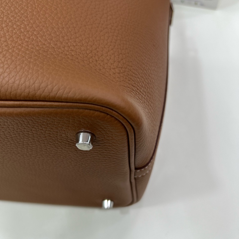 全新 愛馬仕 菜篮子 22 W刻 金棕銀扣 有單 Brand New Hermes picotin22 Stamp B Gold PHW with original receipt-12