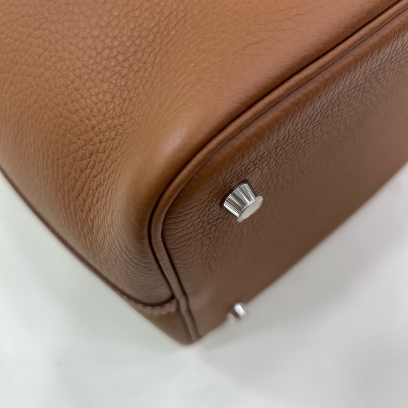 全新 愛馬仕 菜篮子 22 W刻 金棕銀扣 有單 Brand New Hermes picotin22 Stamp B Gold PHW with original receipt-13