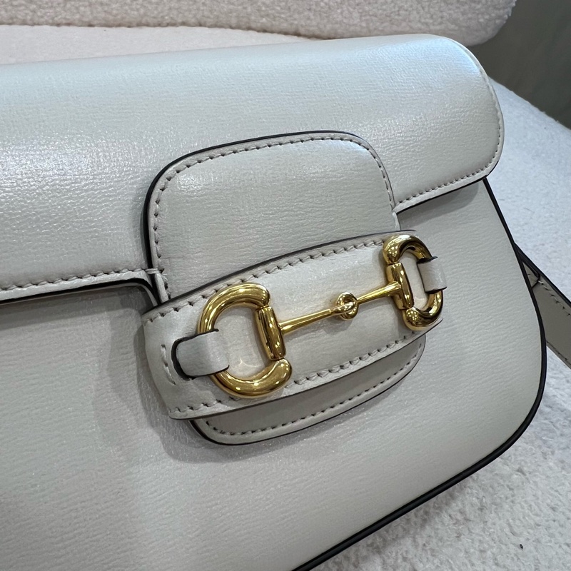 GUCCI HORSEBIT 1955系列小號肩背包-白色-10