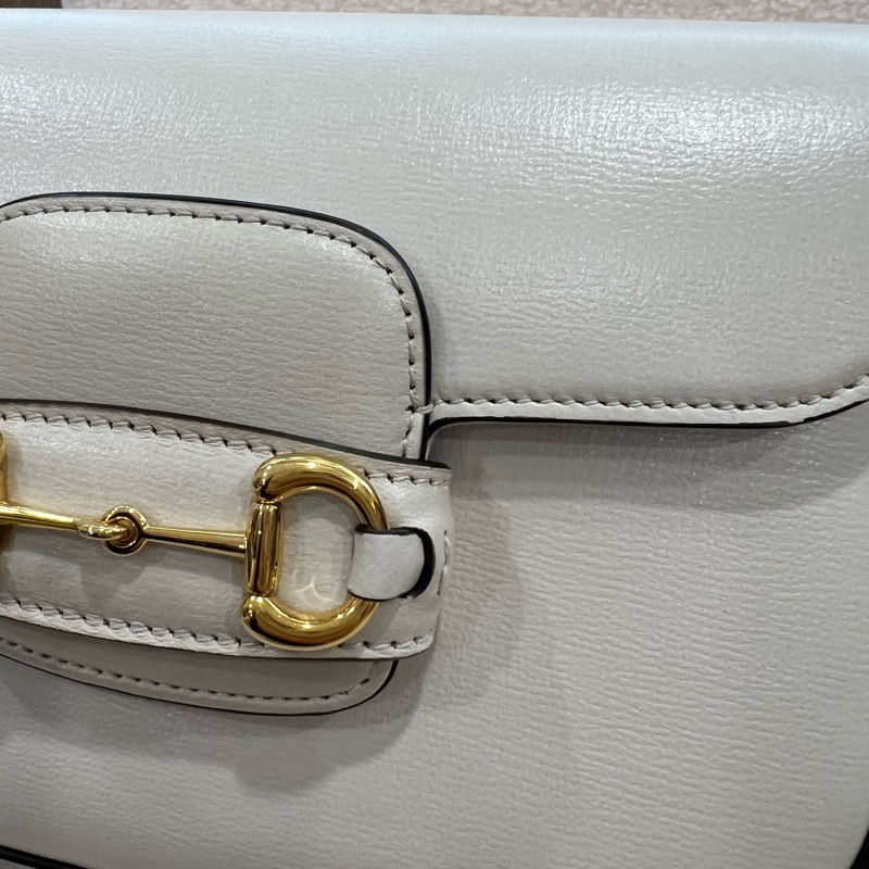 GUCCI HORSEBIT 1955系列小號肩背包-白色-12
