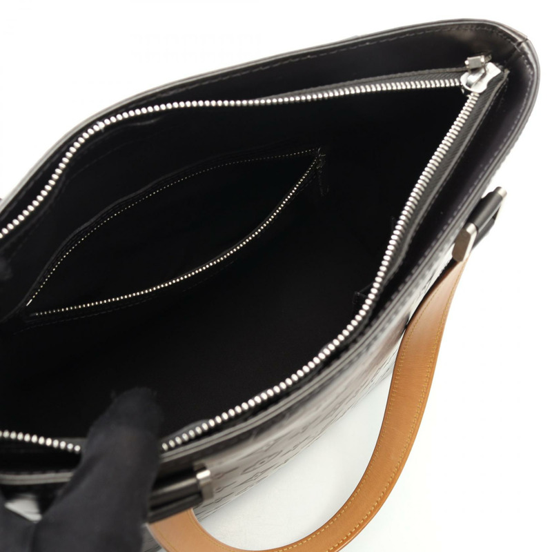 LOUIS VUITTON Stockton 手提包 M55112 字母啞光皮革黑色二手 LV-2