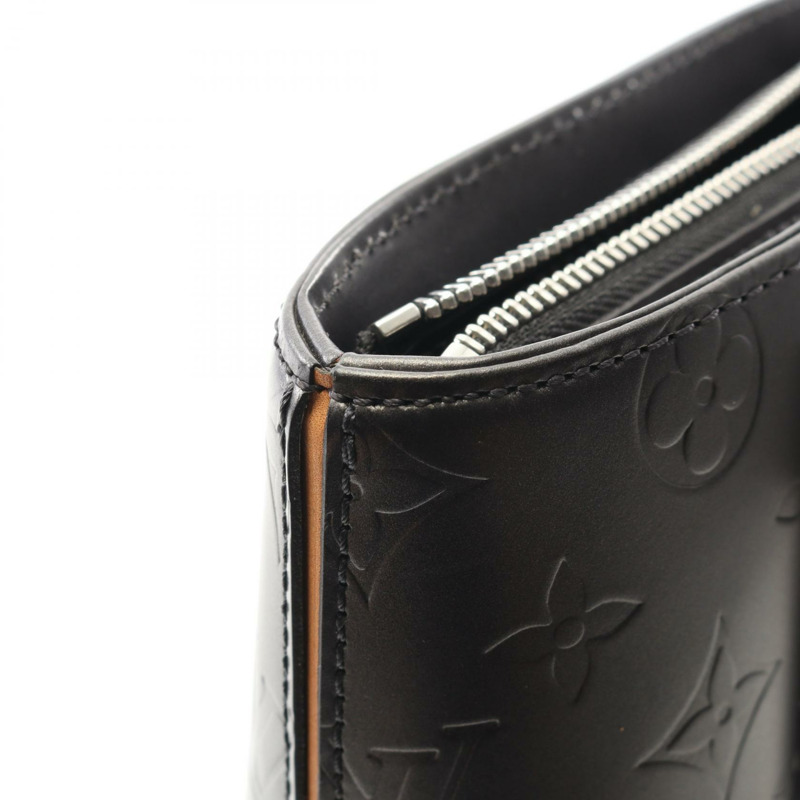 LOUIS VUITTON Stockton 手提包 M55112 字母啞光皮革黑色二手 LV-7
