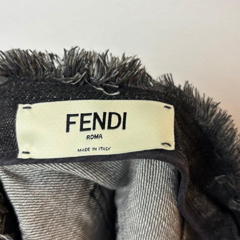 ::FENDI:: 水洗丹寧牛仔裙 Y2K 復古刷舊迷你裙 Grey acid wash denim mini skirt 辣妹必備-9