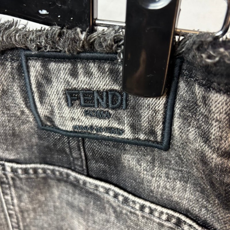 ::FENDI:: 水洗丹寧牛仔裙 Y2K 復古刷舊迷你裙 Grey acid wash denim mini skirt 辣妹必備-12