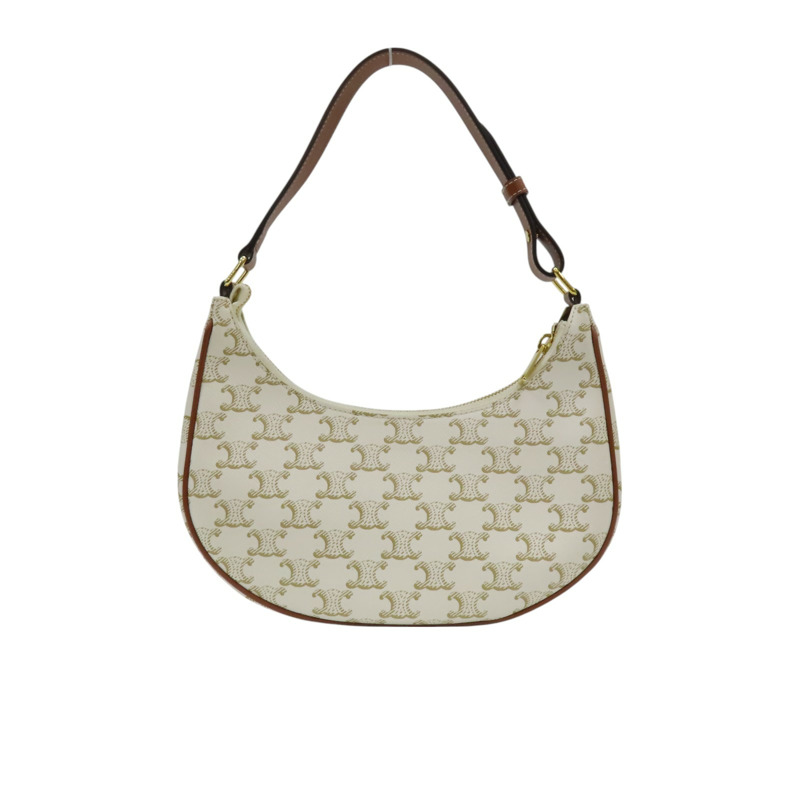 白色 Triomphe 塗層帆布 Ava 肩背包【CELINE 賽琳】 193952-1