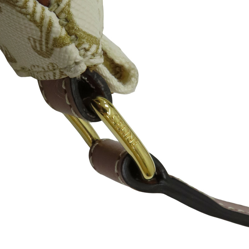 白色 Triomphe 塗層帆布 Ava 肩背包【CELINE 賽琳】 193952-10