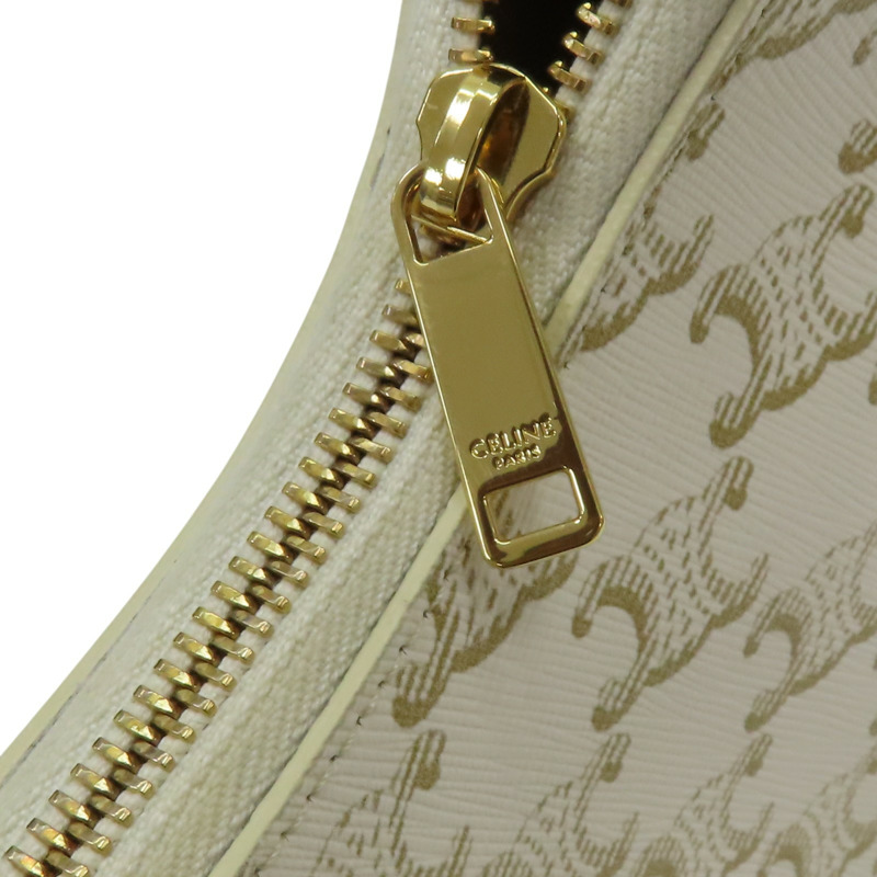 白色 Triomphe 塗層帆布 Ava 肩背包【CELINE 賽琳】 193952-11