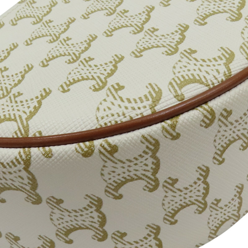 白色 Triomphe 塗層帆布 Ava 肩背包【CELINE 賽琳】 193952-14