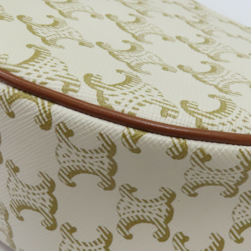 白色 Triomphe 塗層帆布 Ava 肩背包【CELINE 賽琳】 193952-15