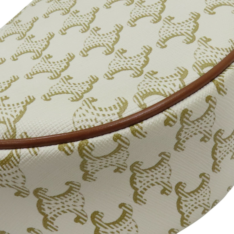 白色 Triomphe 塗層帆布 Ava 肩背包【CELINE 賽琳】 193952-16