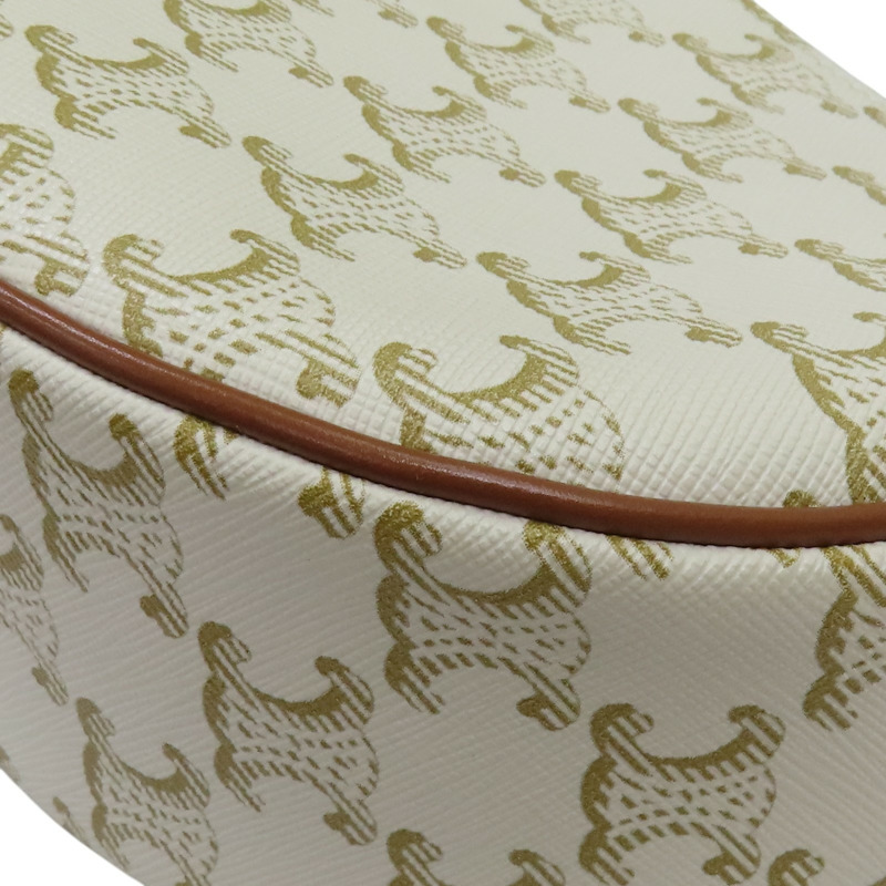 白色 Triomphe 塗層帆布 Ava 肩背包【CELINE 賽琳】 193952-17