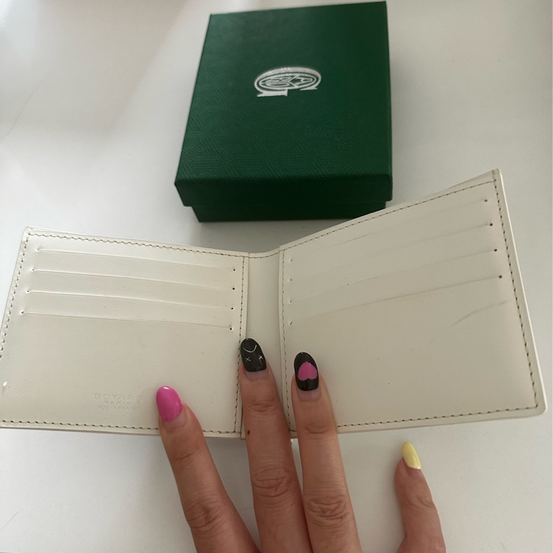 Goyard精簡對折短夾（白）-3