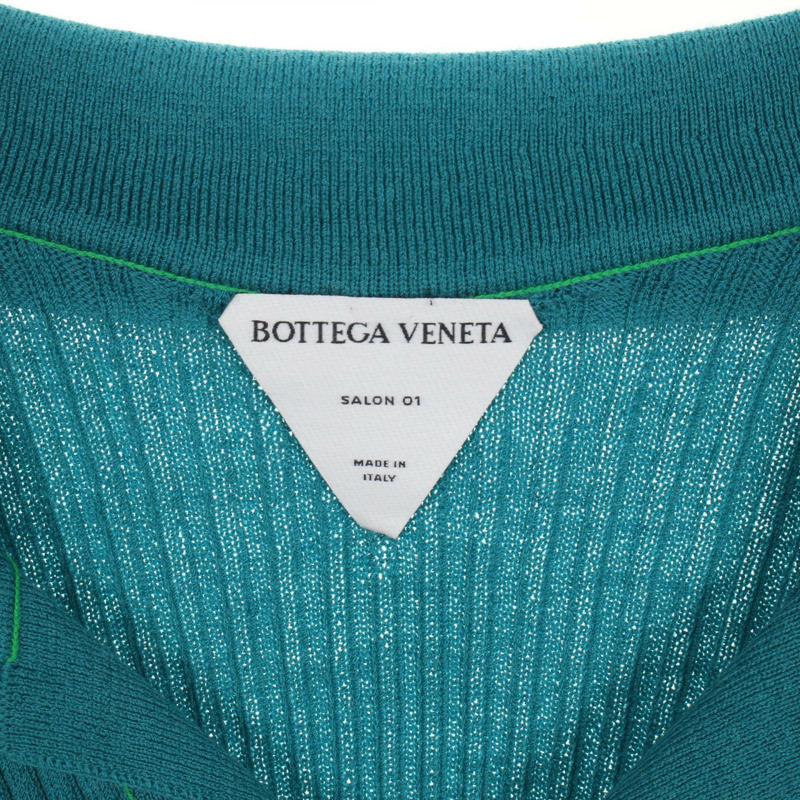 BOTTEGA VENETA 羅紋針織 Polo 衫 656279 V0QZ0 羊毛 綠色 二手 女款 #S-2