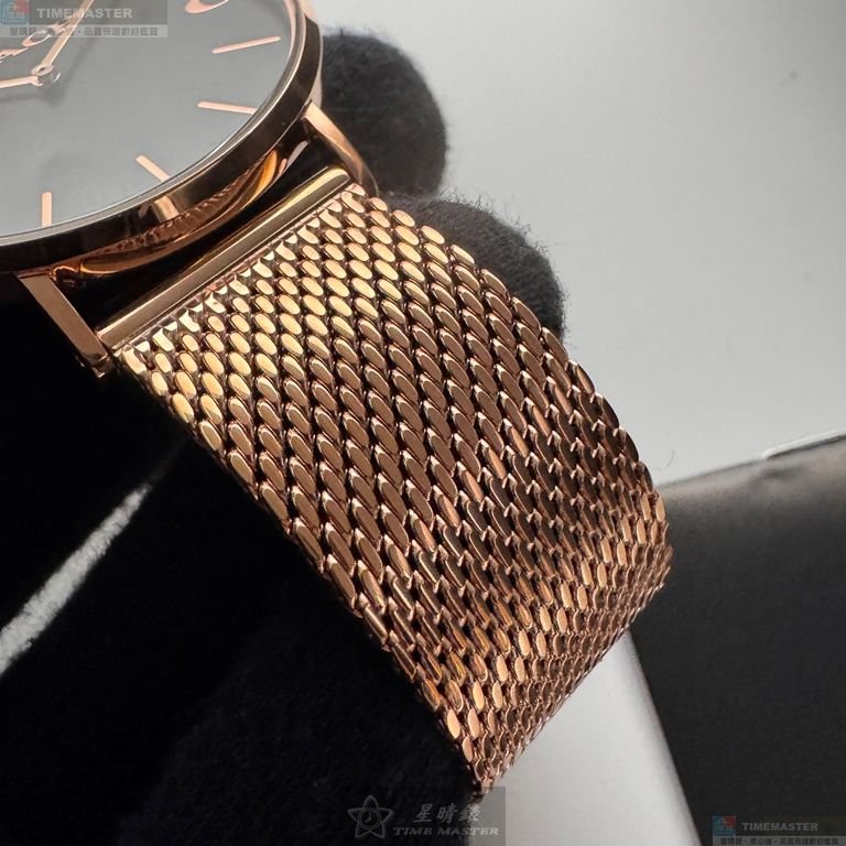 COACH手錶,編號CH00243,42mm玫瑰金圓形精鋼錶殼,黑色簡約, 中二針顯示錶面,玫瑰金色米蘭錶帶款-8