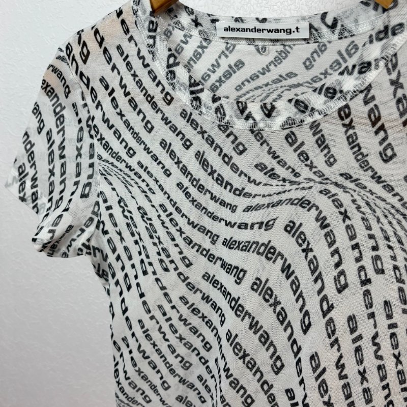 ::ALEXANDER WANG::  字母圖文色透膚短袖上衣 辣妹必備 Y2K-2