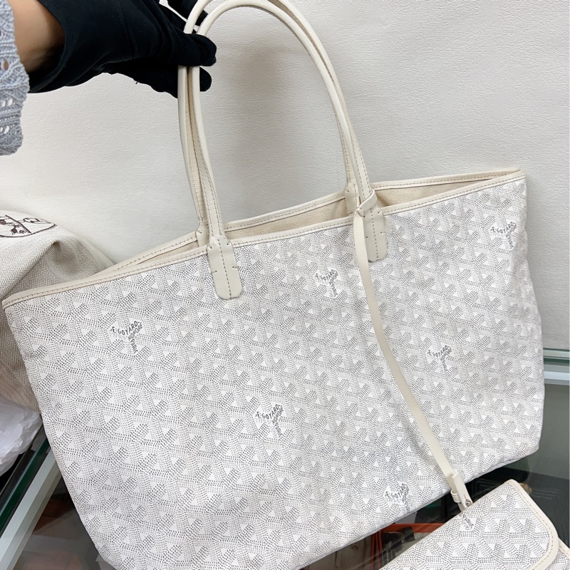 Goyard saint louis pm 白色老花托特包-0