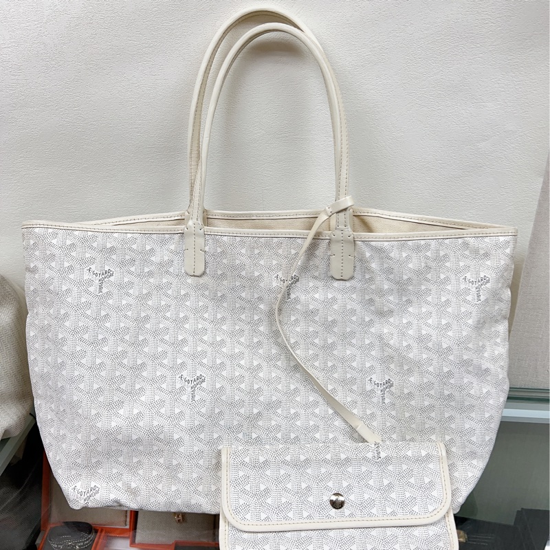 Goyard saint louis pm 白色老花托特包-1