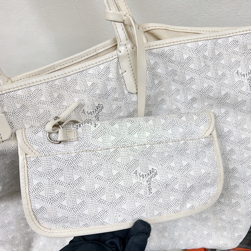 Goyard saint louis pm 白色老花托特包-14