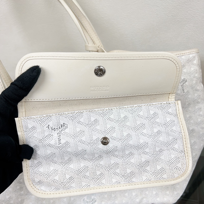 Goyard saint louis pm 白色老花托特包-15