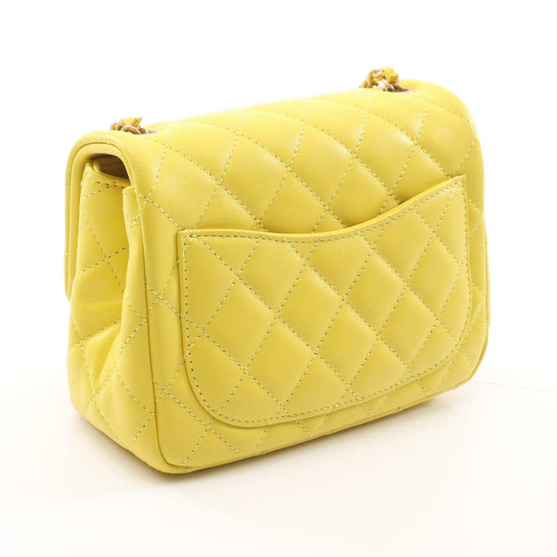 CHANEL 迷你 Matelasse 鏈條單肩包 AS1786 小羊皮 黃 GHWWomen CC-1
