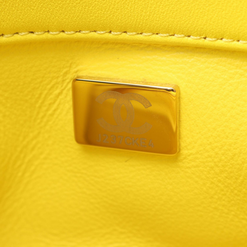 CHANEL 迷你 Matelasse 鏈條單肩包 AS1786 小羊皮 黃 GHWWomen CC-4