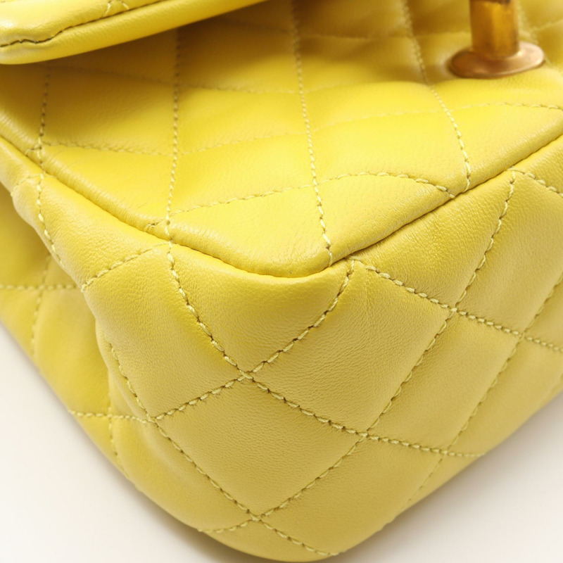 CHANEL 迷你 Matelasse 鏈條單肩包 AS1786 小羊皮 黃 GHWWomen CC-9