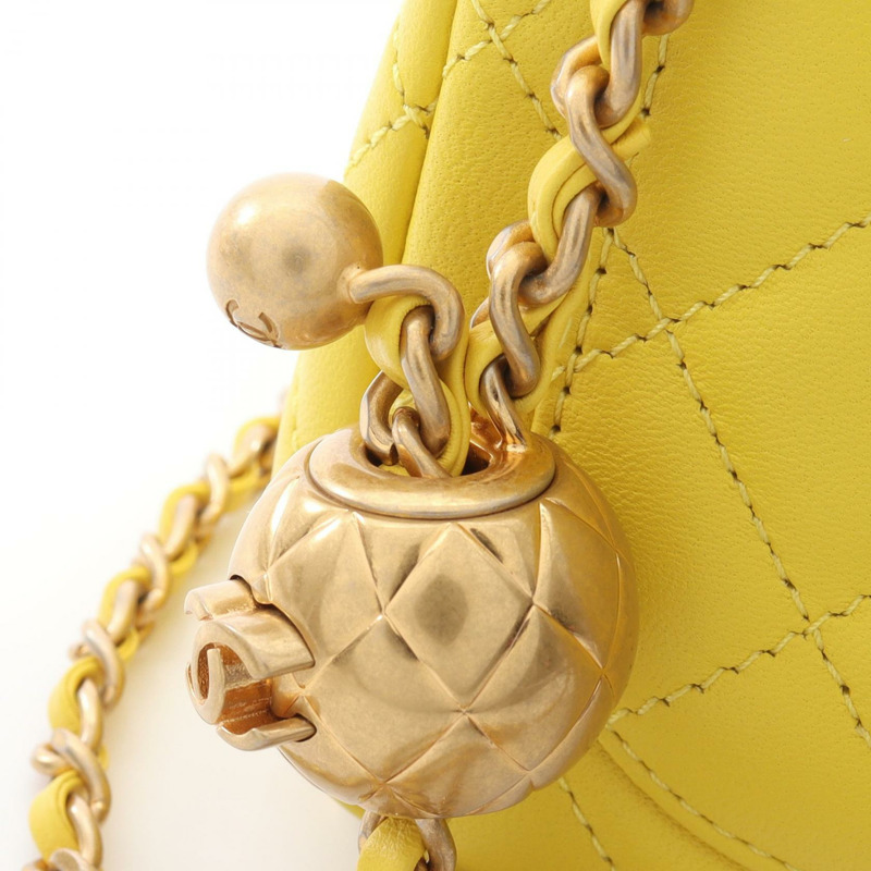 CHANEL 迷你 Matelasse 鏈條單肩包 AS1786 小羊皮 黃 GHWWomen CC-10