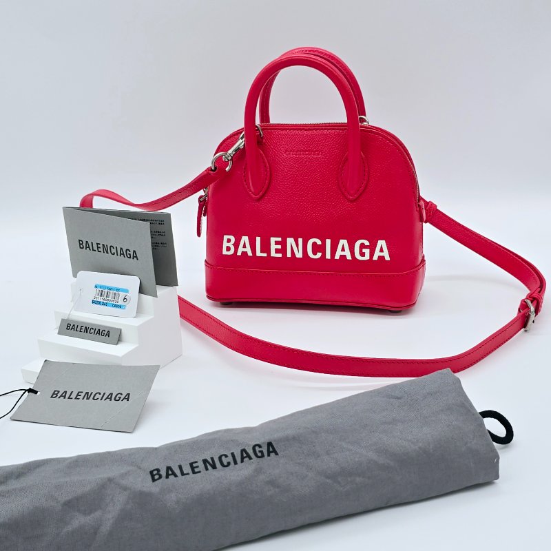 小編實拍🔥Balenciaga Ville XXS 蘋果紅貝殼包 兩用包-1