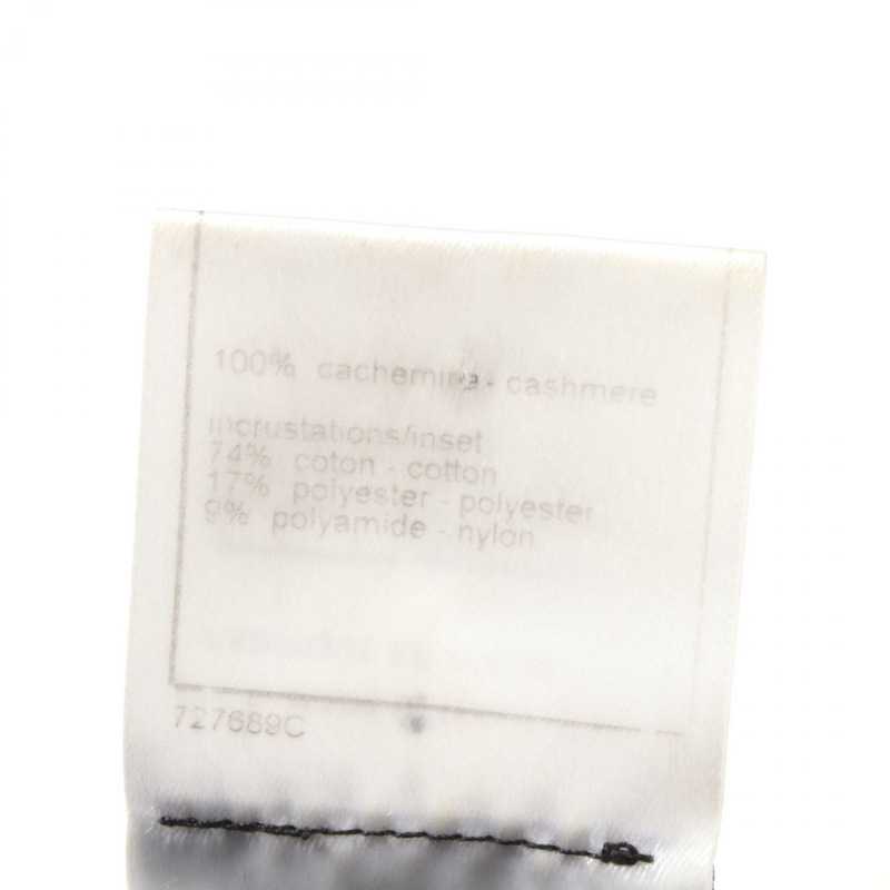 CHANEL 粗花呢針織短袖 P25262W03472 羊絨 黑色 白色 二手 #40 CC-3