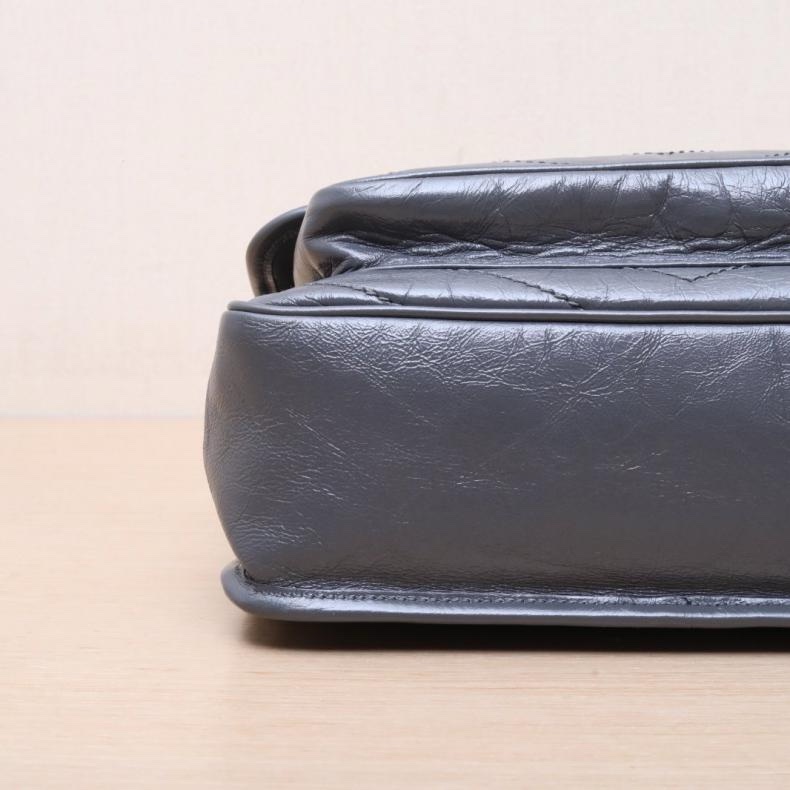 SAINT LAURENT(聖羅蘭) Niki 中號 28 D扣 灰色 銀扣-3
