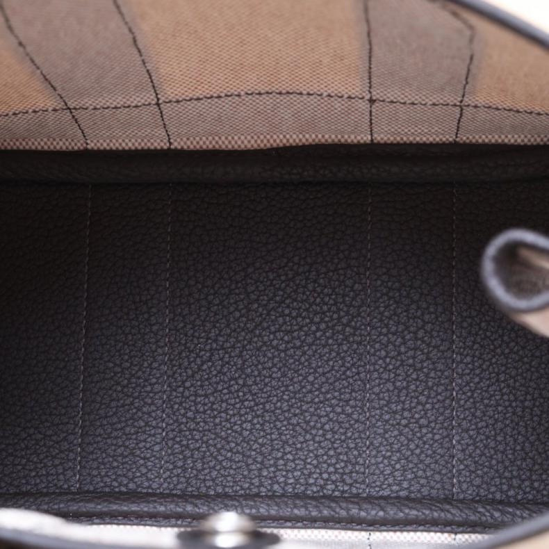 HERMES(愛馬仕) Garden Party 花園包 Mini Garden 23 46烏木色 NEGONA皮/帆布 W刻 銀扣-4