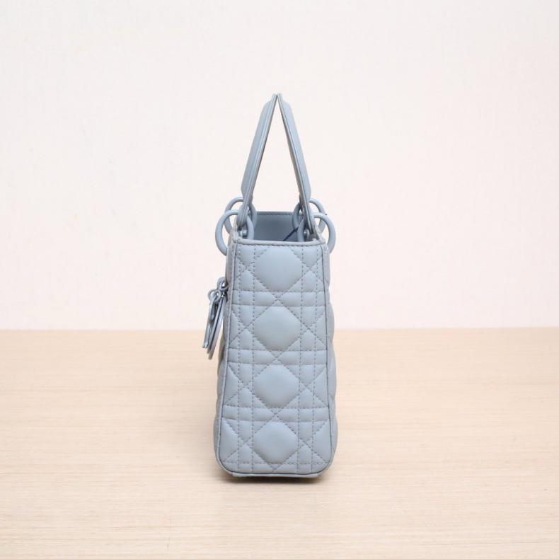 DIOR(迪奧) Lady Dior 戴妃包 四格 灰色 磨砂扣 2020-1
