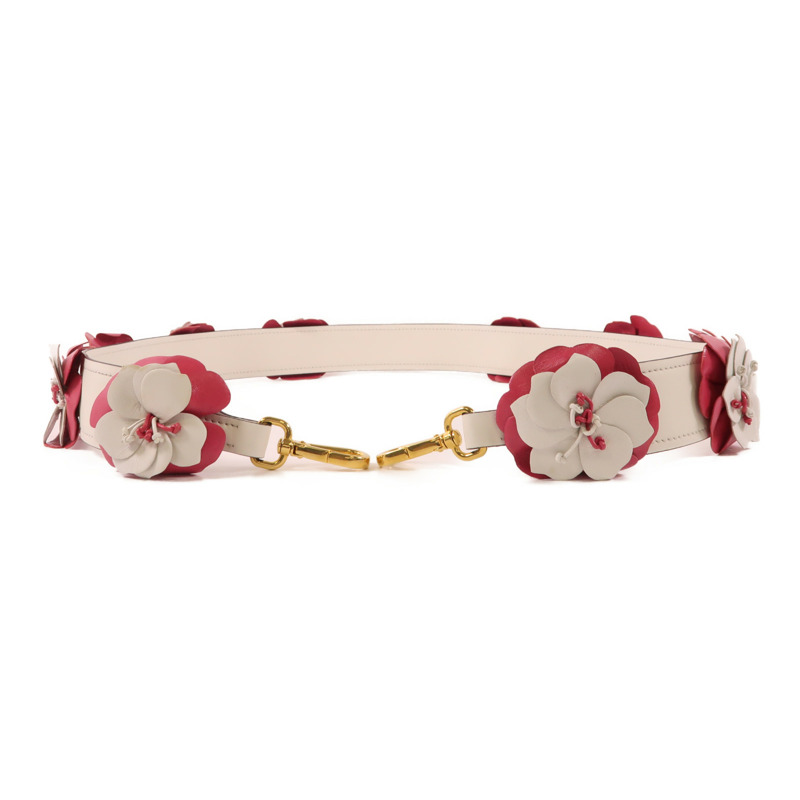 PRADA 皮革Strap金扣肩背帶-1