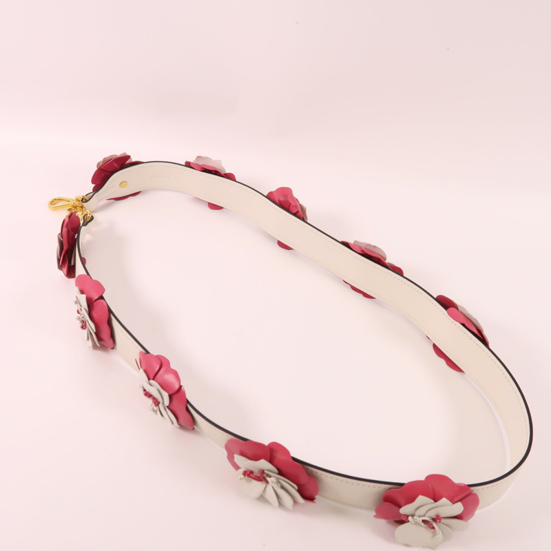 PRADA 皮革Strap金扣肩背帶-5