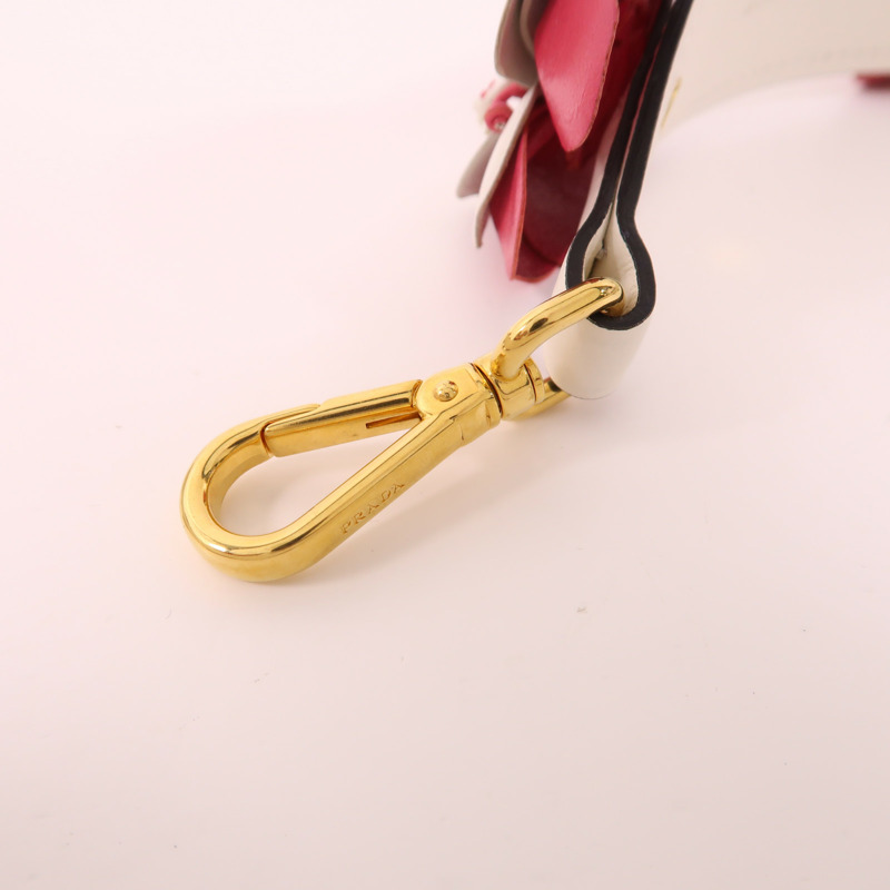 PRADA 皮革Strap金扣肩背帶-8